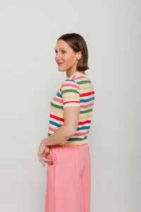 Med Stripes Zowie R Tee Multicolor Women's Tops Thinking Mu