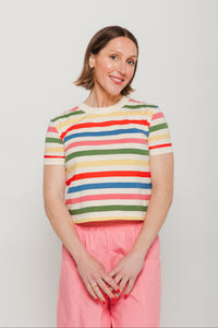 Med Stripes Zowie R Tee Multicolor Women's Tops Thinking Mu