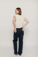 Ecru Aria Knitted Vest Ecru Women's Tops Thinking Mu