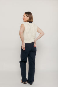 Ecru Aria Knitted Vest Ecru Women's Tops Thinking Mu