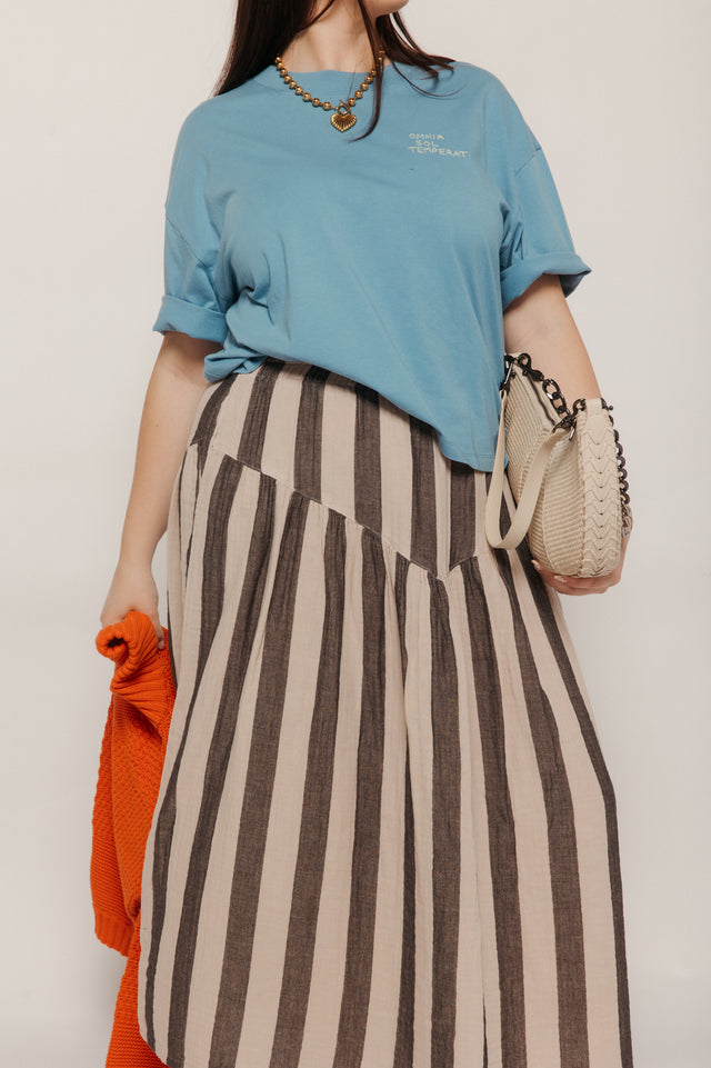 Jessie Skirt Oat + Black Stripe Women's Bottoms Skirt Curator