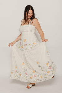 Nube Maxi Scalloped Dress White Women's Dresses Tach Clothing