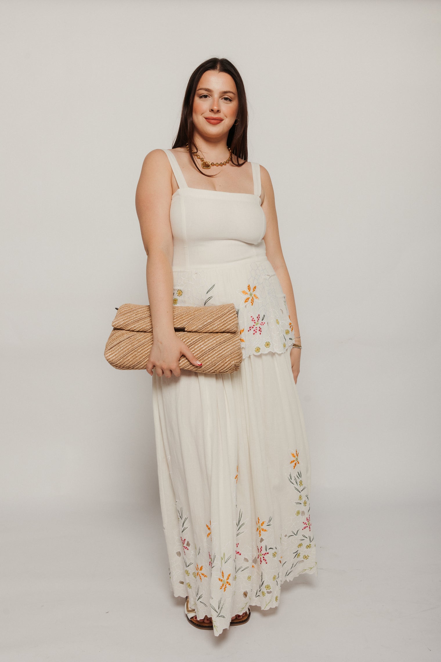 Nube Maxi Scalloped Dress White Women's Dresses Tach Clothing