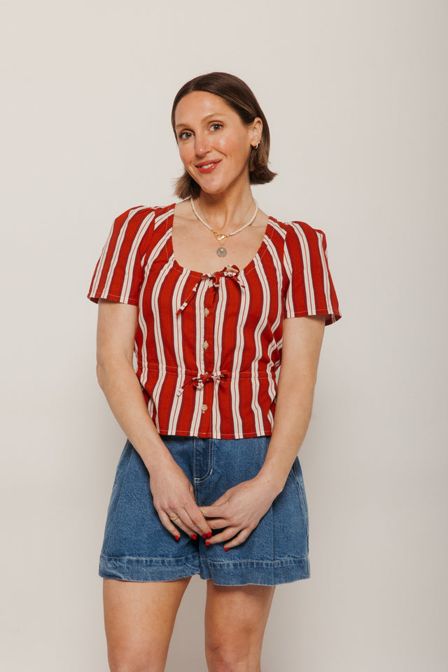 Striped Peplum Top Women's Tops Bobo Choses