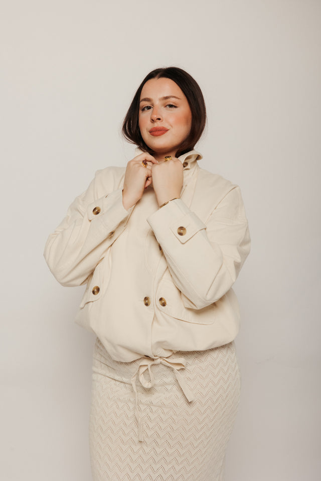 Pannacota Norma Jacket Ecru Women's Tops Outerwear Thinking Mu