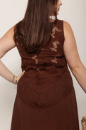 Sally Cutwork Maxi Dress Brown Women's Dresses Tach Clothing