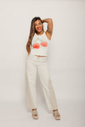 Micco Remake Tapered White Women's Bottoms Moussy Denim