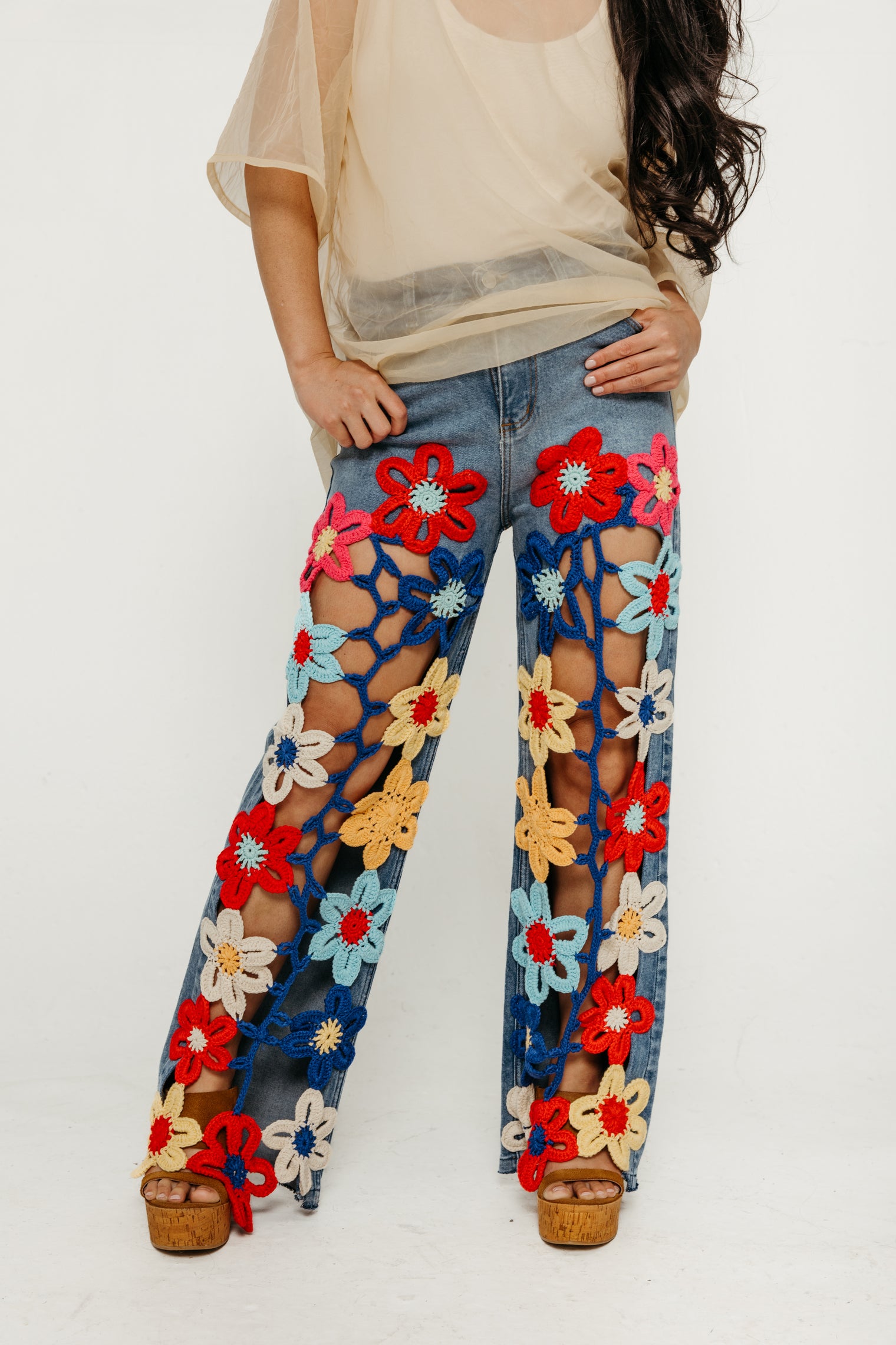 Lisandra Hand Knitted Denim Women's Bottoms Tach Clothing
