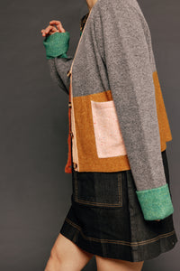 Remi Cardigan Grey Multi Women's Tops Boom Shankar