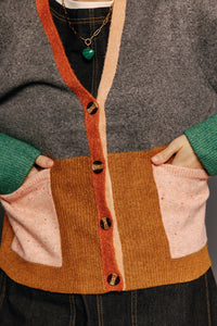 Remi Cardigan Grey Multi Women's Tops Boom Shankar