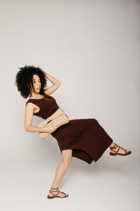 Embrace Clutch Beige Luxe Raffia Gifts + Accessories Bags Think Royln