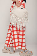 Free Spirit Fringe Saddle Bag Cream Gifts + Accessories Bags Think Royln