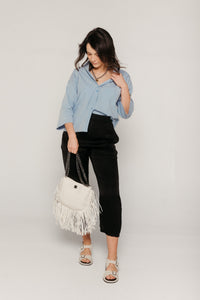 Reese Powder Blue Women's Tops Beaumont Organic