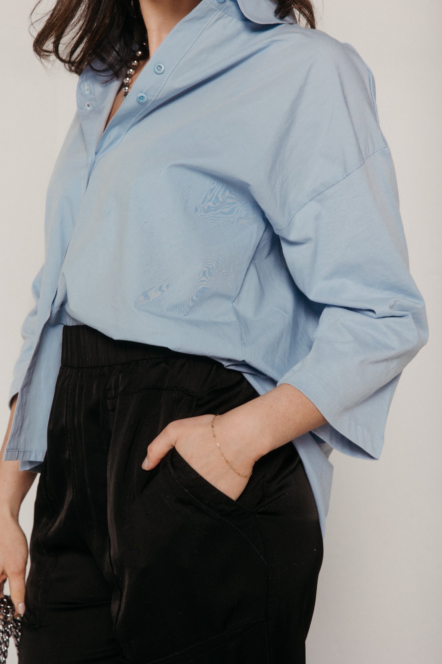 Reese Powder Blue Women's Tops Beaumont Organic