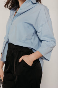 Reese Powder Blue Women's Tops Beaumont Organic