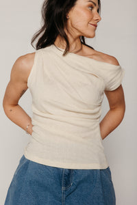 Drape Top Ecru Women's Tops Cossac