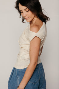 Drape Top Ecru Women's Tops Cossac