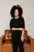 Crop Jogger Black Women's Bottoms MILA