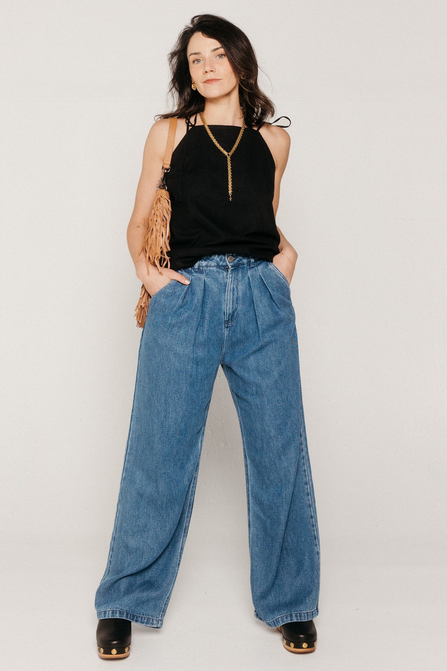 TNS Tencel Woman Pant Mid Denim Women's Bottoms The New Society