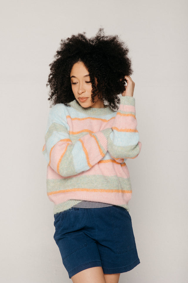 Lizze Sweater Pink Stripe Women's Tops Little Lies