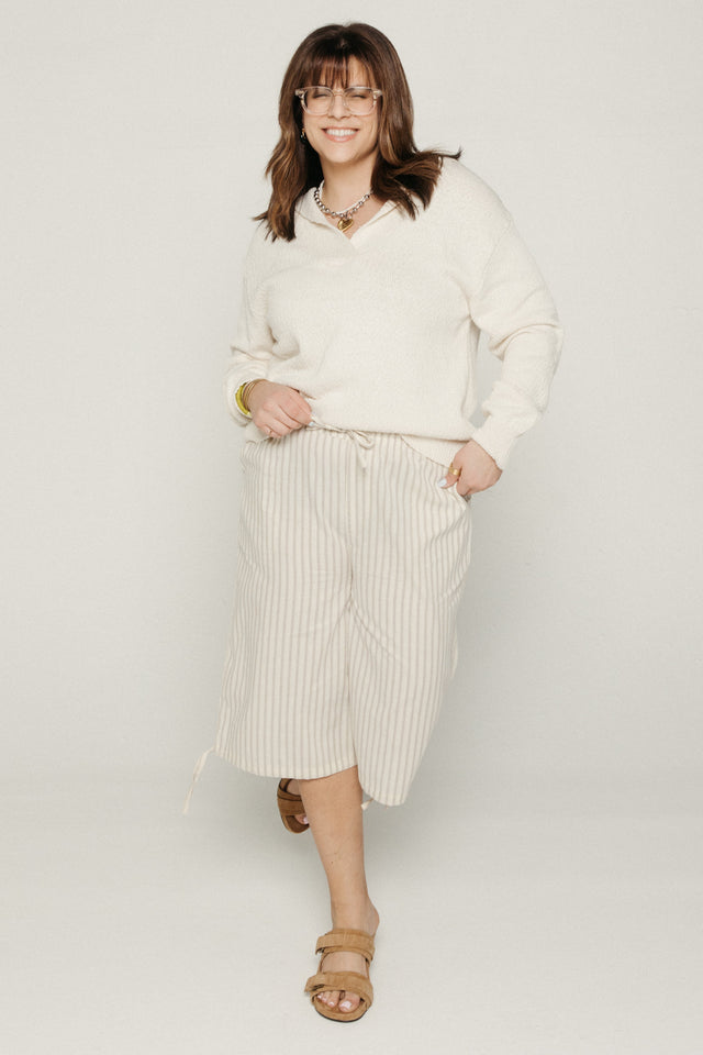 Catarina Capri Pants Yellow/Brown Stripe Women's Bottoms Hosbjerg