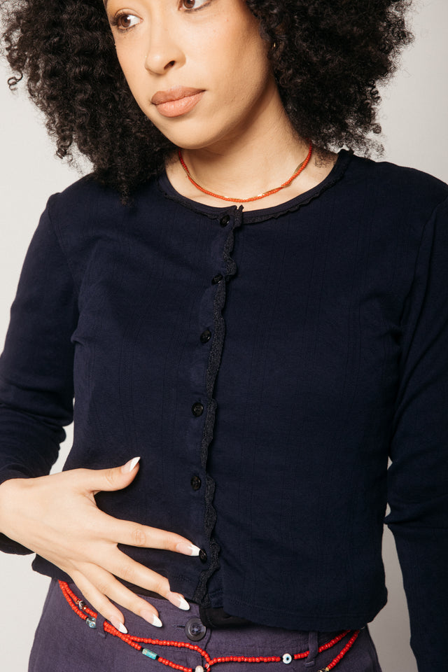 Pretty In Pointelle Midnight Women's Tops Prairie Underground