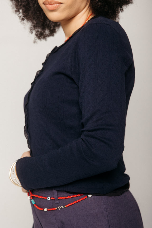 Pretty In Pointelle Midnight Women's Tops Prairie Underground