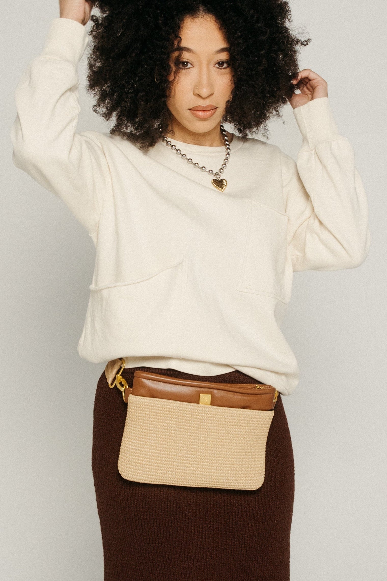 Yacht Bum Bag 2.0 Dune Raffia & Saddle Gifts + Accessories Bags Think Royln