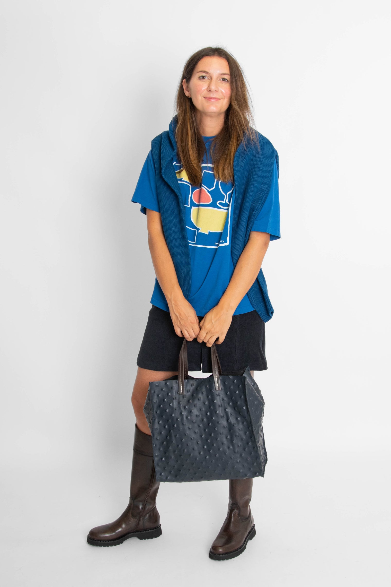 After Seven Boxy Tee Blue Women's Tops Bobo Choses