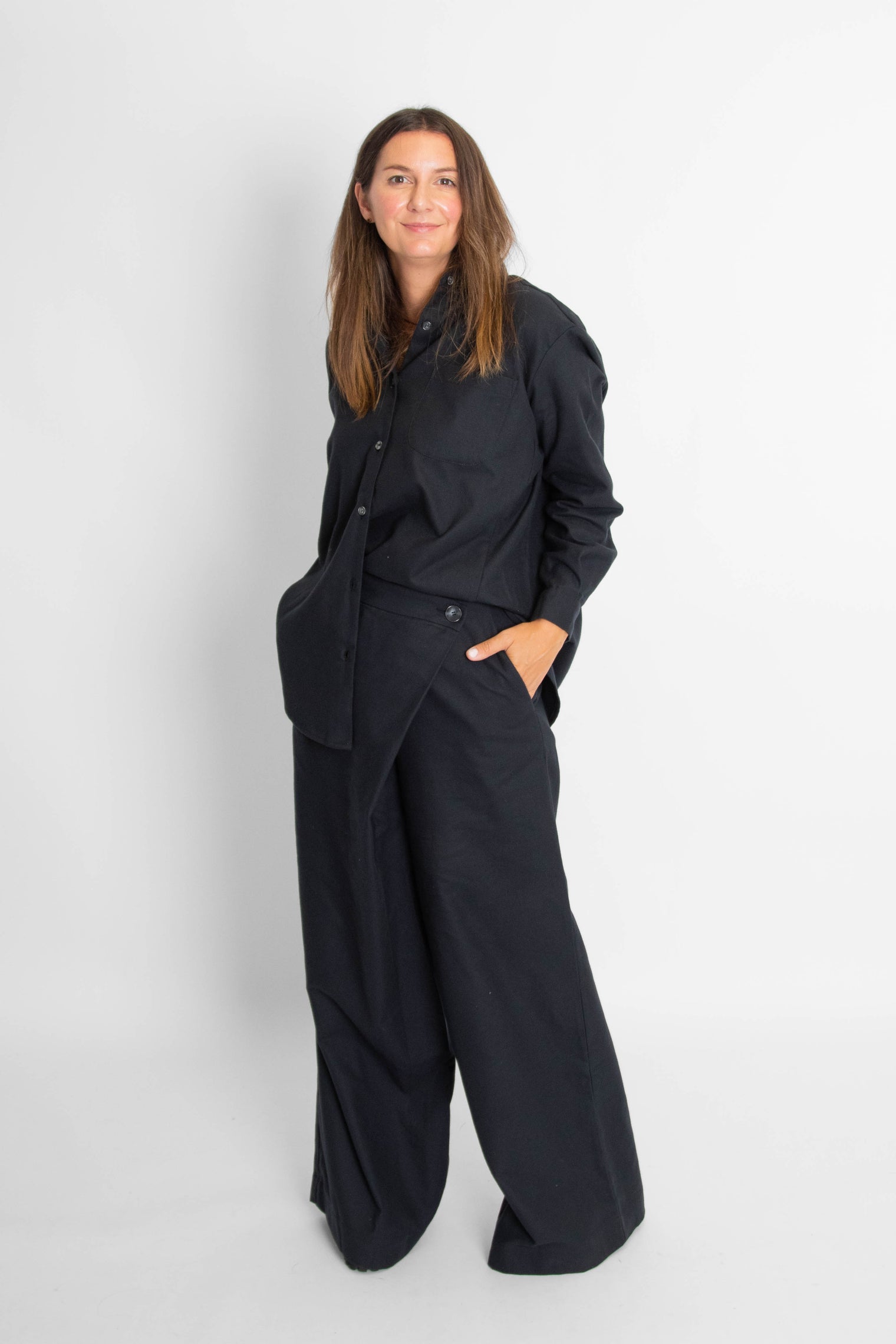 Wrap Trousers Black Women's Bottoms Cossac