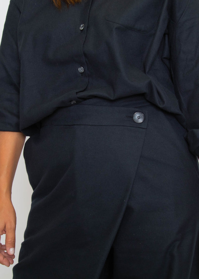 Wrap Trousers Black Women's Bottoms Cossac