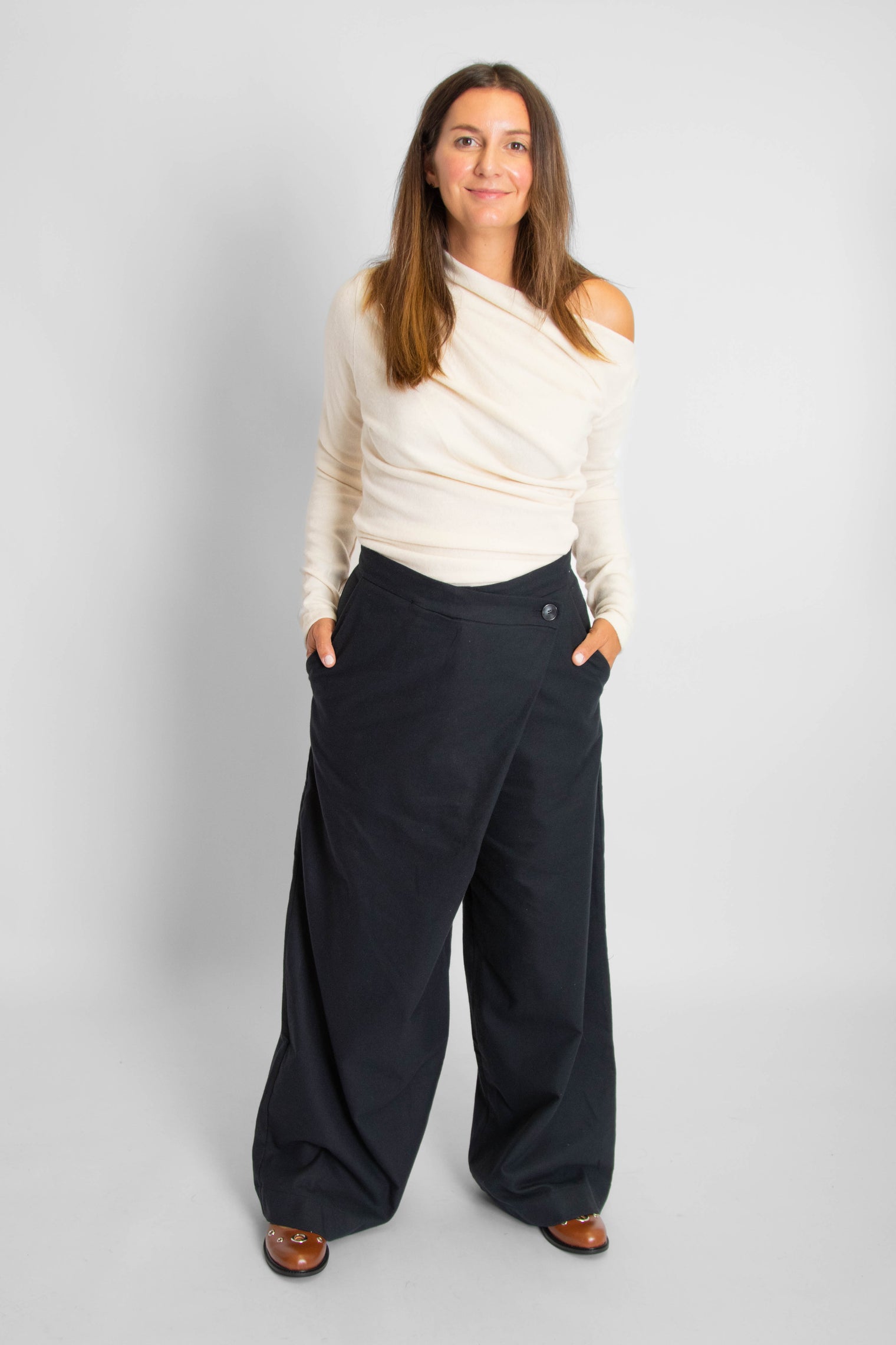 Wrap Trousers Black Women's Bottoms Cossac