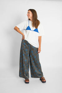 Roses Trousers Dark Brown Women's Bottoms The Tiny Big Sister