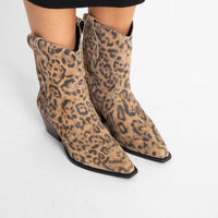 Cat Nap Cowboy Boot Leopard Suede