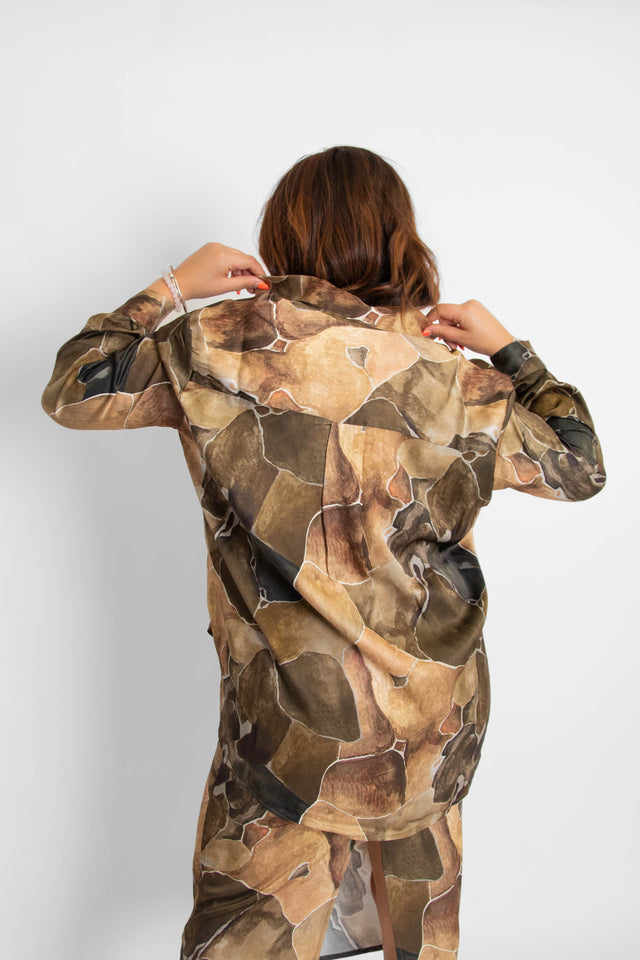 Wide Shirt Print Women's Tops Cossac