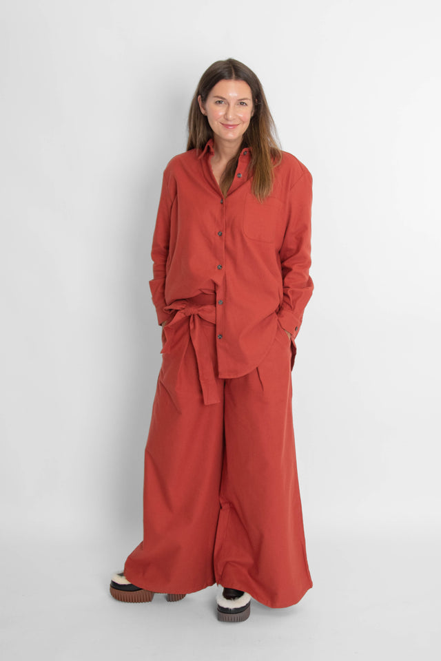 Wide Shirt Rust Women's Tops Cossac