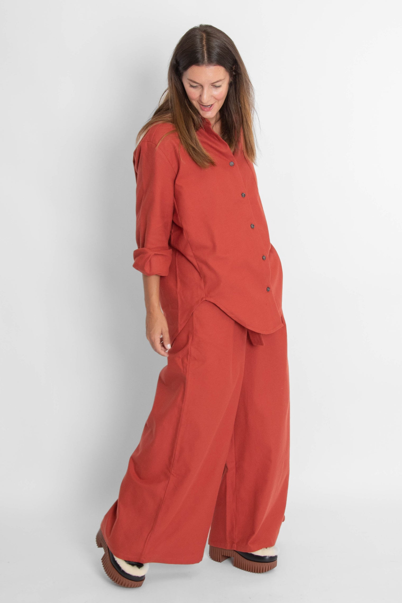 Wide Trouser Rust Women's Bottoms Cossac