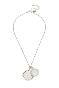 Silver Double Circle Chain Necklace