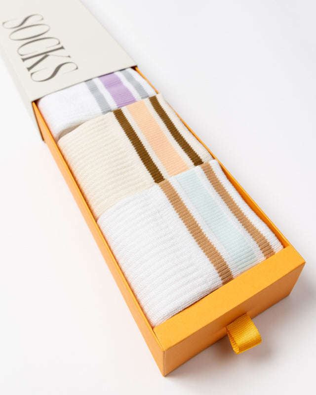 Stripe Crew Sock Desert Multi Pack Gifts + Accessories Socks Oncept