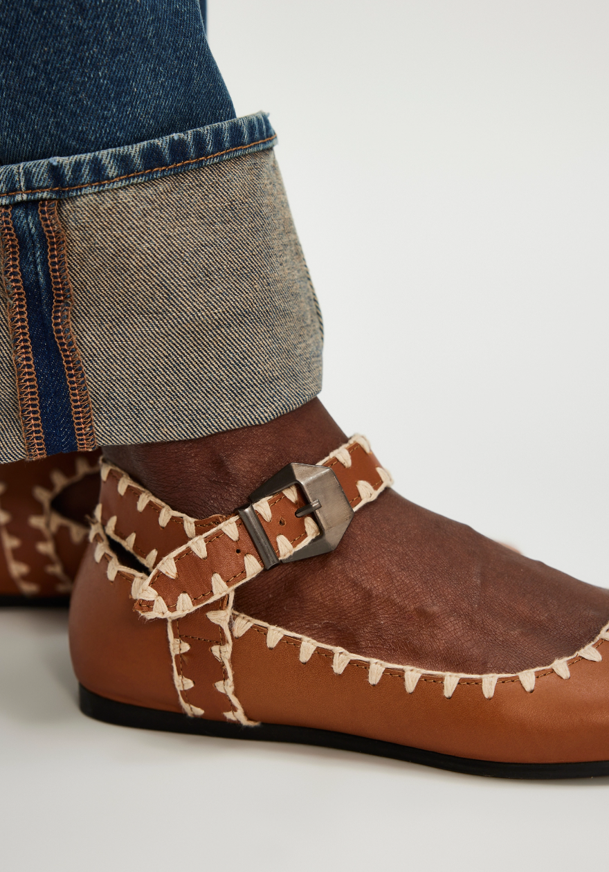 Crochet Mystic Flat Tan Women's Shoes Flats Free People
