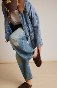 Fallon Fringe Mule Chocolate Suede Women's Shoes Free People