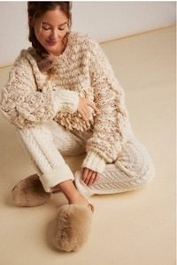 Snowball Slipper Taupe Faux Fur Women's Shoes Free People