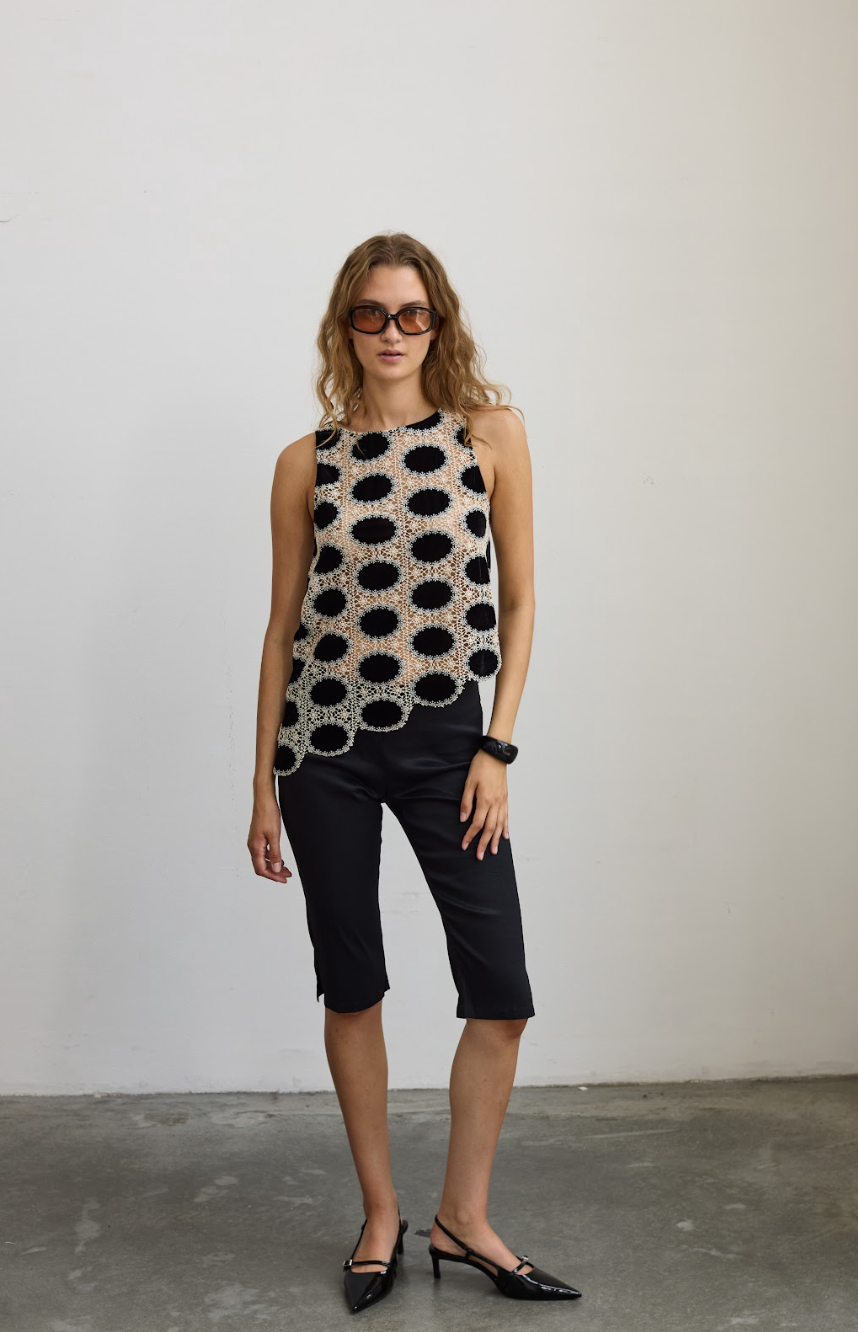 Cleo Top Off White/Black Women's Tops Hosbjerg