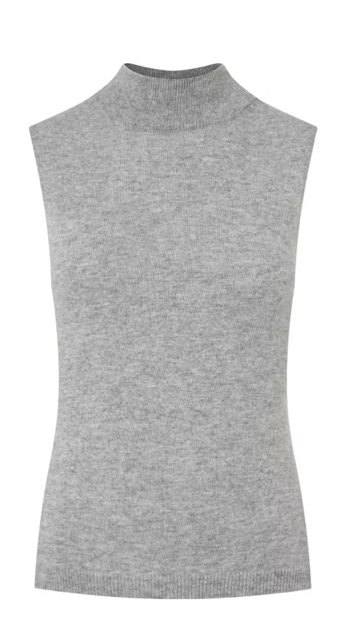 Amari Rib Cashmere Tank Heather Grey Women's Tops One Grey Day