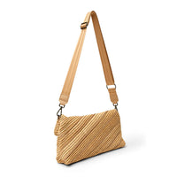 Embrace Clutch Beige Luxe Raffia Gifts + Accessories Bags Think Royln