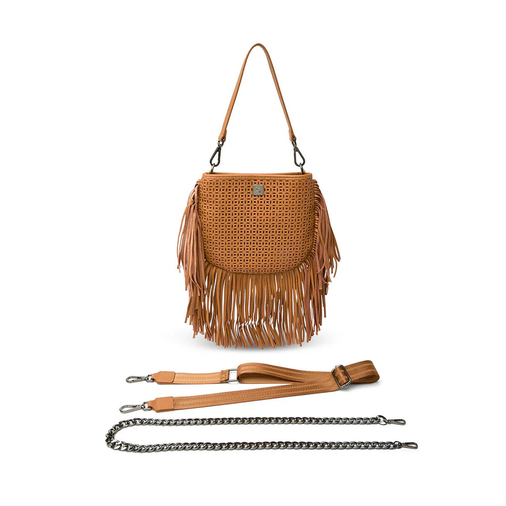 Free Spirit Fringe Saddle Bag Terracotta Gifts + Accessories Bags Think Royln