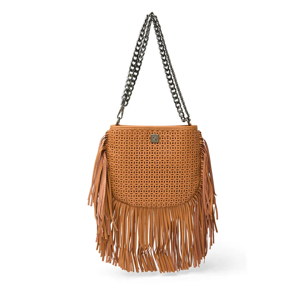 Free Spirit Fringe Saddle Bag Terracotta Gifts + Accessories Bags Think Royln