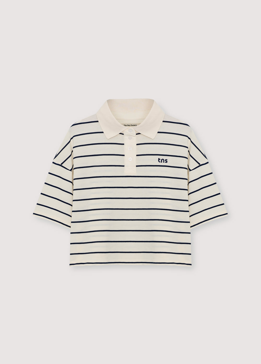 Acacia Woman Polo Ecru Stripes Women's Tops The New Society