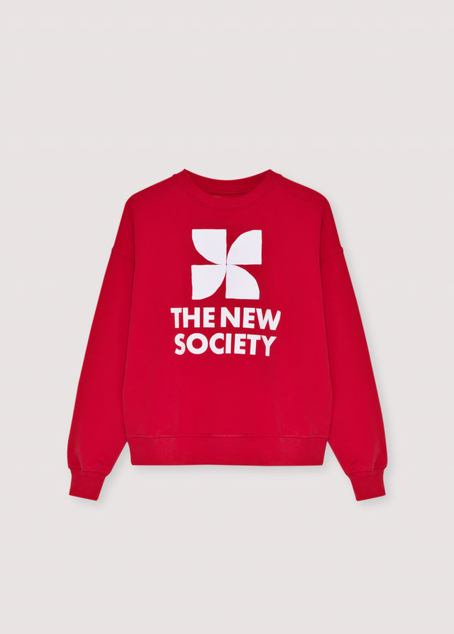 TNS Logo Woman Sweatshirt Tulip Red Women's Tops The New Society