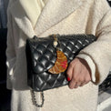 Hand-Painted Bow Croissant Bag Charm + Keychain Gifts + Accessories Bag Keychains Solar Eclipse